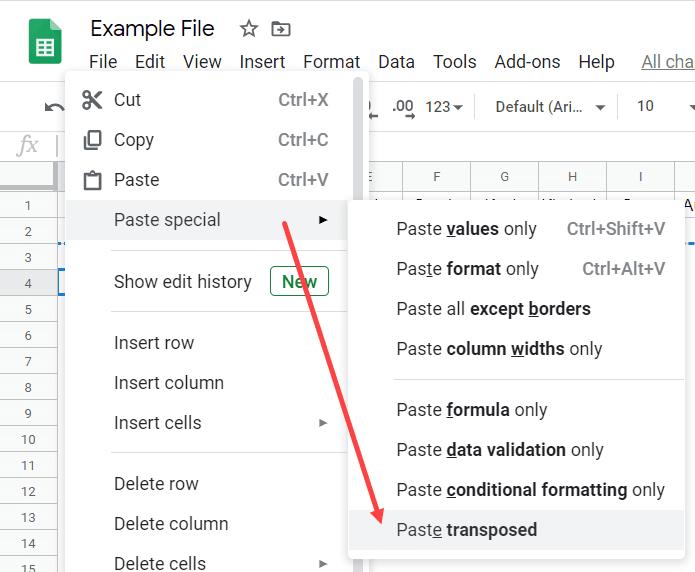 Hướng dẫn sắp xếp dữ liệu theo chiều ngang trong Google Sheets